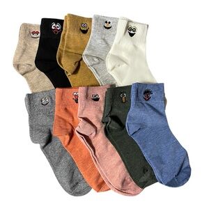 2 Packs of 10 LEVLOVS Emoji Cartoon Ankle Socks For Women In Bag Size Small